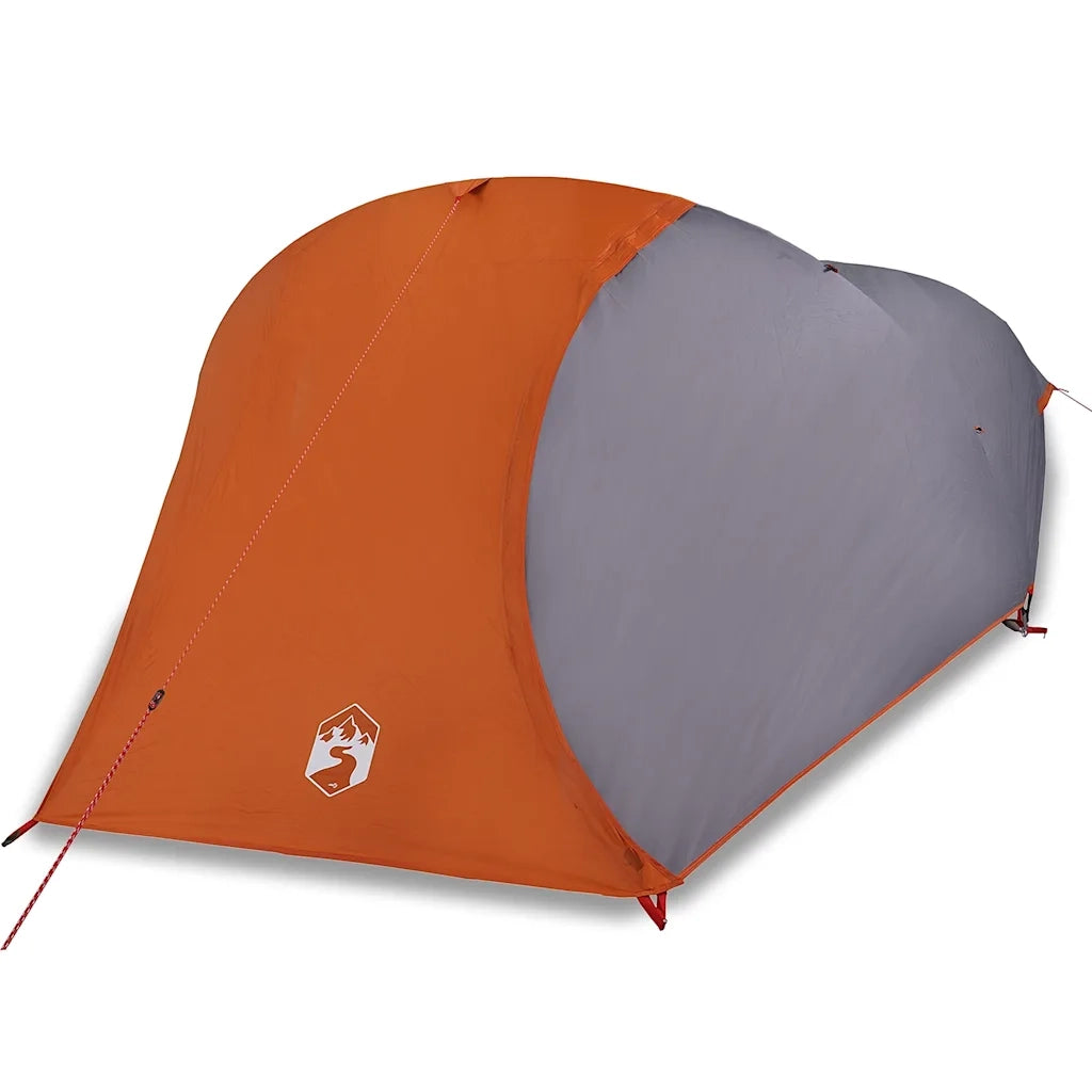 Tenda da Campeggio a Cupola 4 Persone Grigio e Arancione Impermeabile 94729