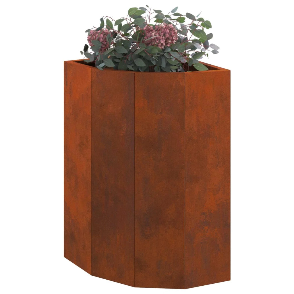 Vaso d'angolo Ruggine 30 x 30 x 50 cm acciaio corten