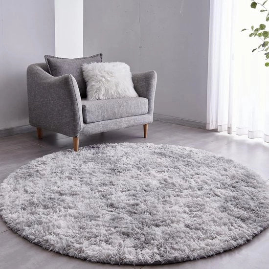 Tappeto - 100x100 - Telaio - Morbido - Antiscivolo - Facile Da Pulire - Grigio Chiaro