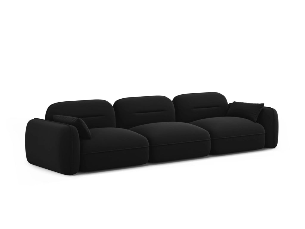Cosmopolitan Design - Divano modulare "Sydney" 4 posti in velluto nero 