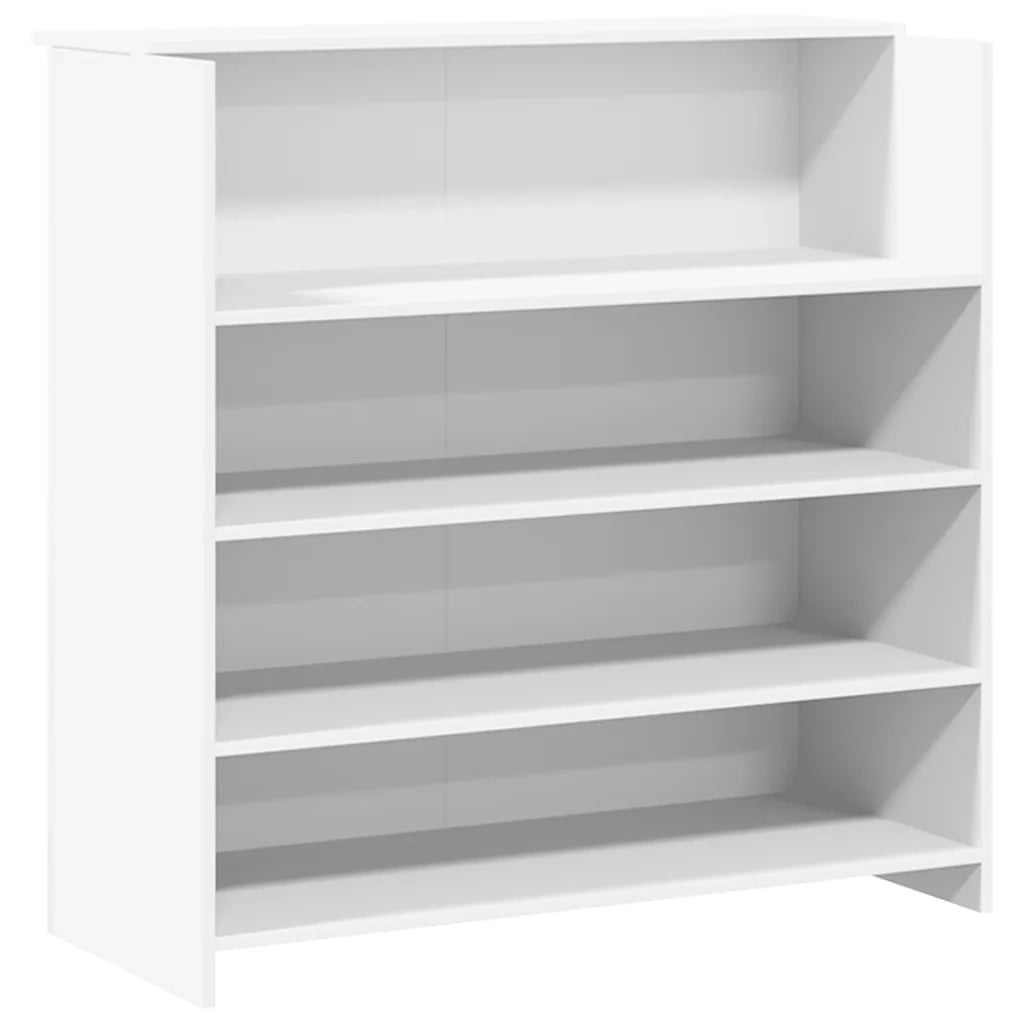 Scrivania per Reception Bianca 200x50x103,5 cm in Legno Massello 3324178