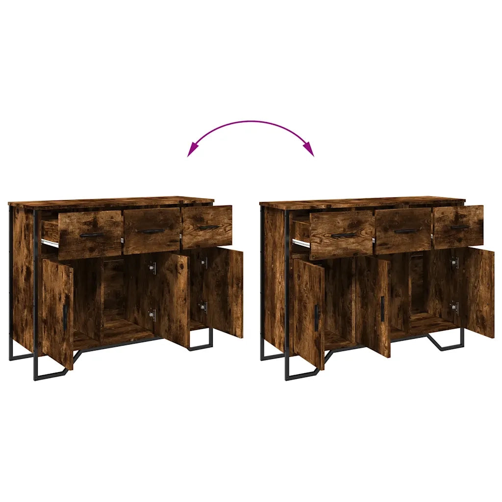 Credenza-Buffet-Armadio da cucina Rovere Fumo 97x32,5x74,5 cm in Legno Multistrato