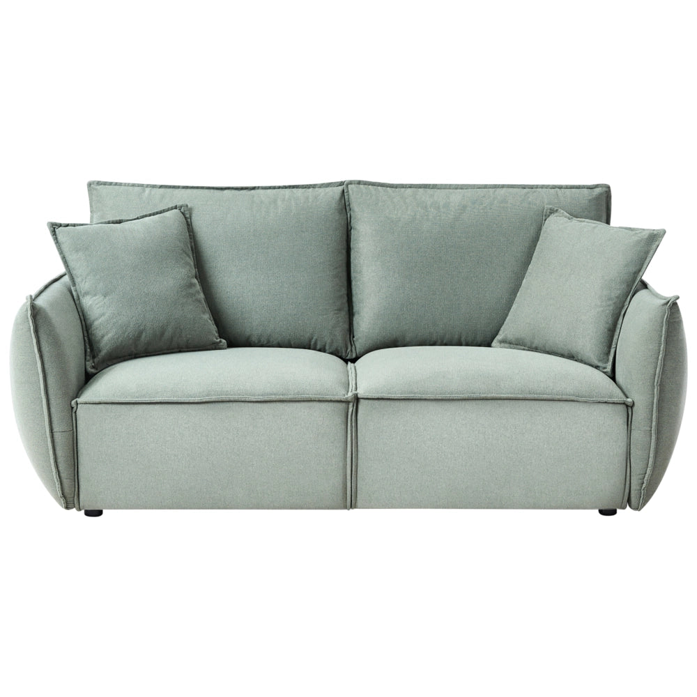 Set da salotto in tessuto Seduta bassa e profonda Schienale imbottito Accogliente Moderno 5 posti verde chiaro Moderno Accogliente