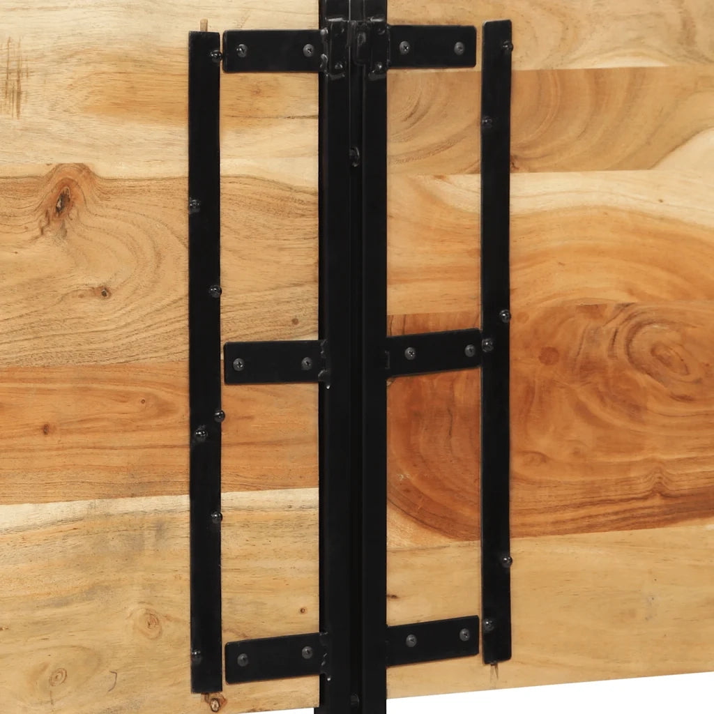 Testiera 200 cm in Legno Massello di Acacia e Ferro