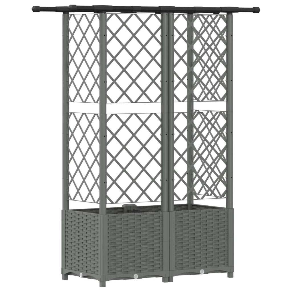 Letto Rialzato con Griglia e Tetto Grigio Chiaro PP 42032596