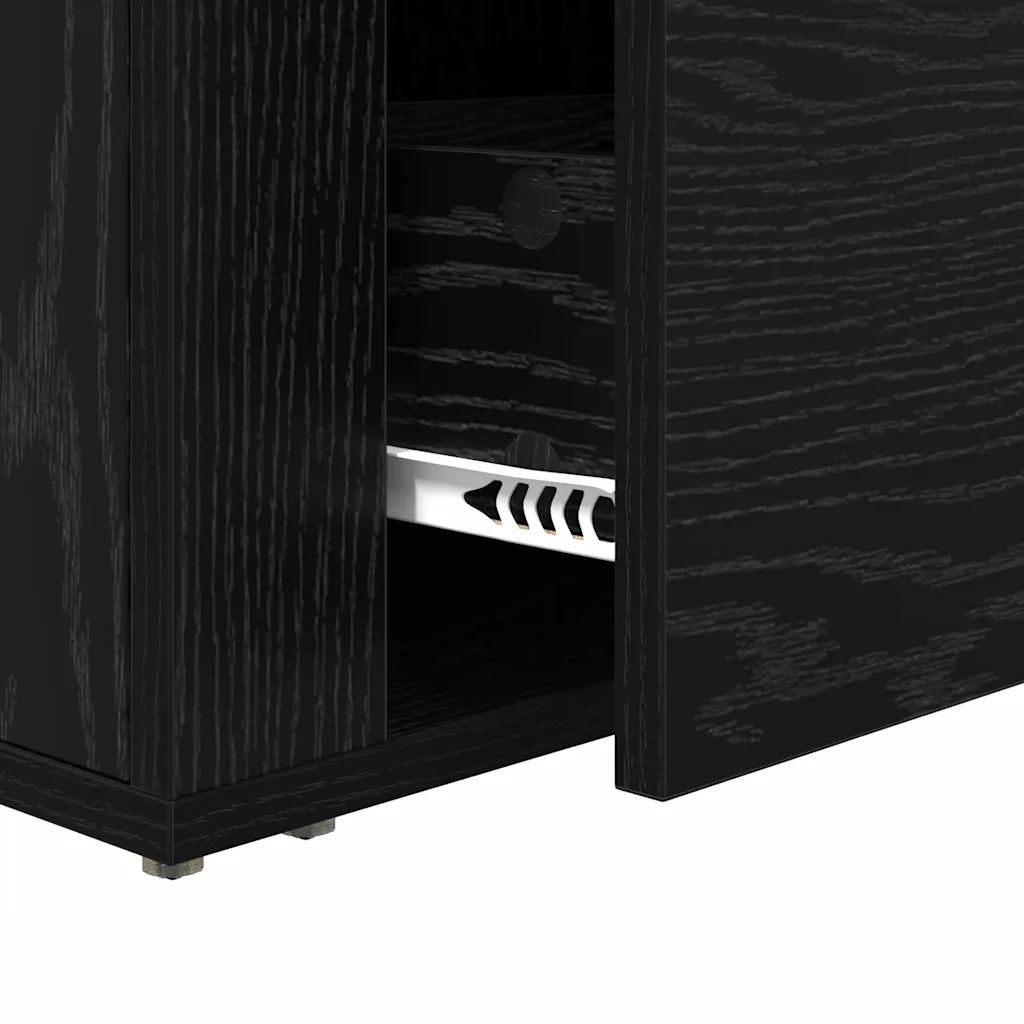 Armadio da Notte Rovere Nero 35 x 60 x 50 cm Legno multistrato 881089