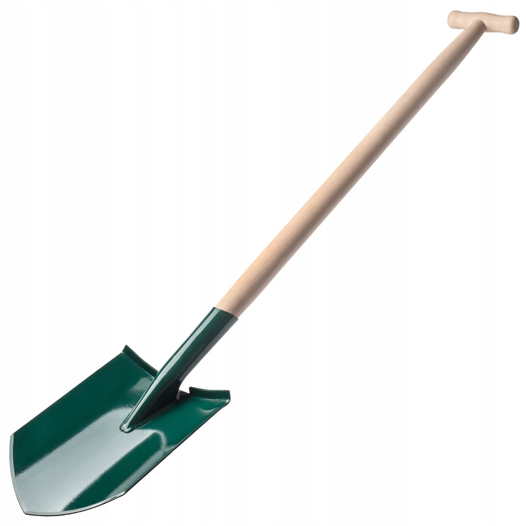 KADAX Pala da giardino in metallo affilato con manico in legno, robusta, 116 cm