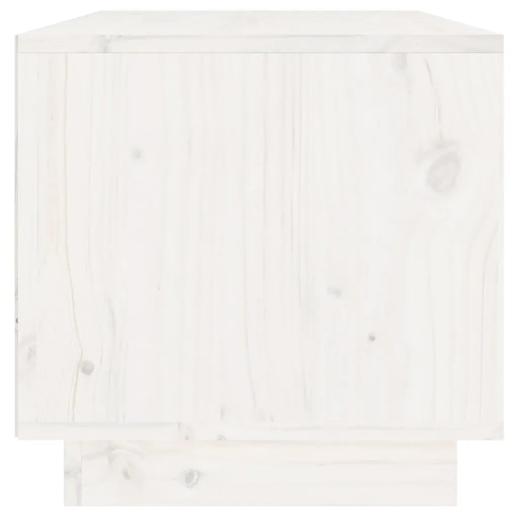 Mobile Porta TV Bianco 60x35x35 cm in Legno Massello di Pino 813825
