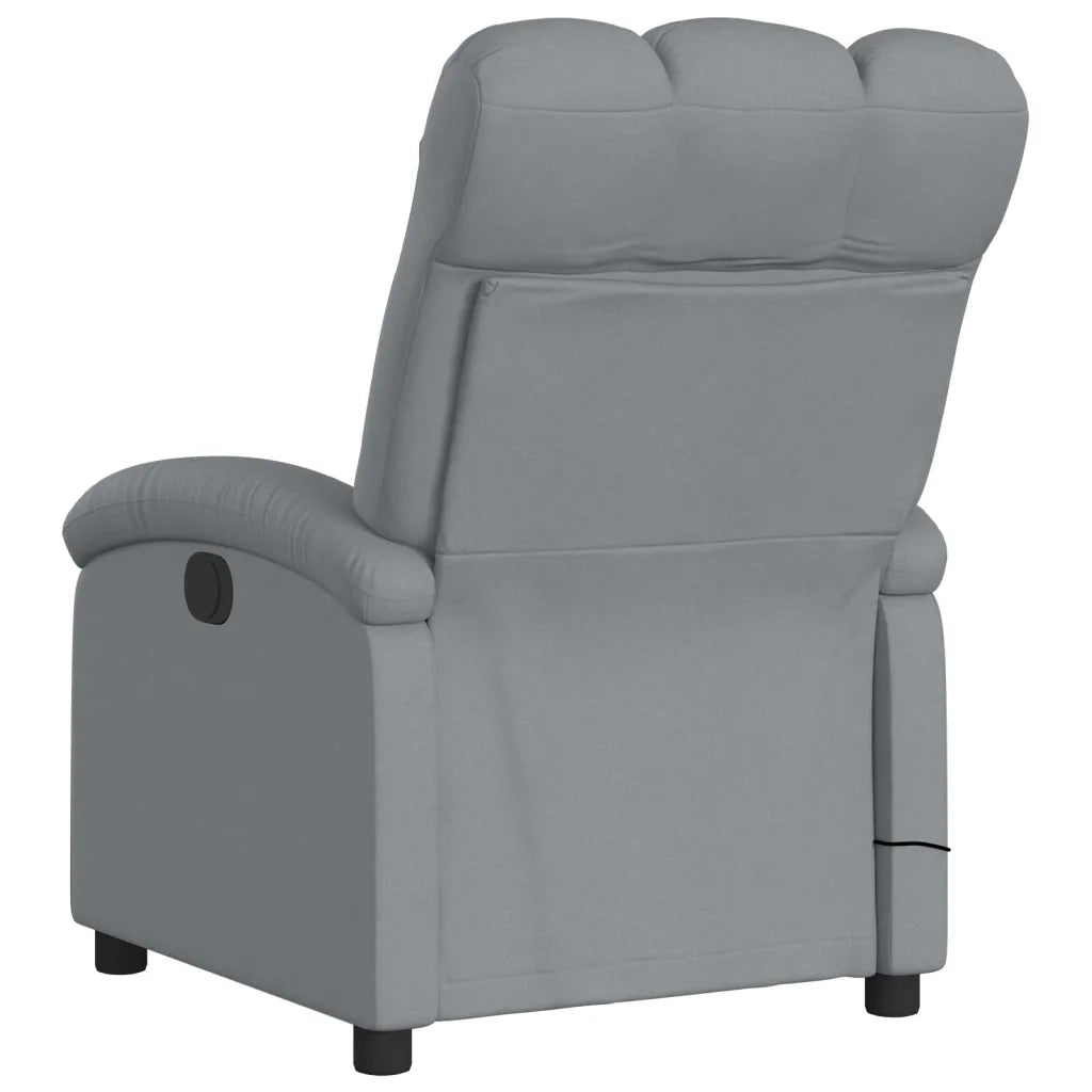Divano Sedia-Poltrona Reclinabile Massaggio Elettrica Grigio Chiaro Tessuto 615171