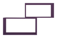 Set 2 Mensole Cubo da Parete Rettangolare in Fibra di Legno Bislugno  Viola Melanzana
