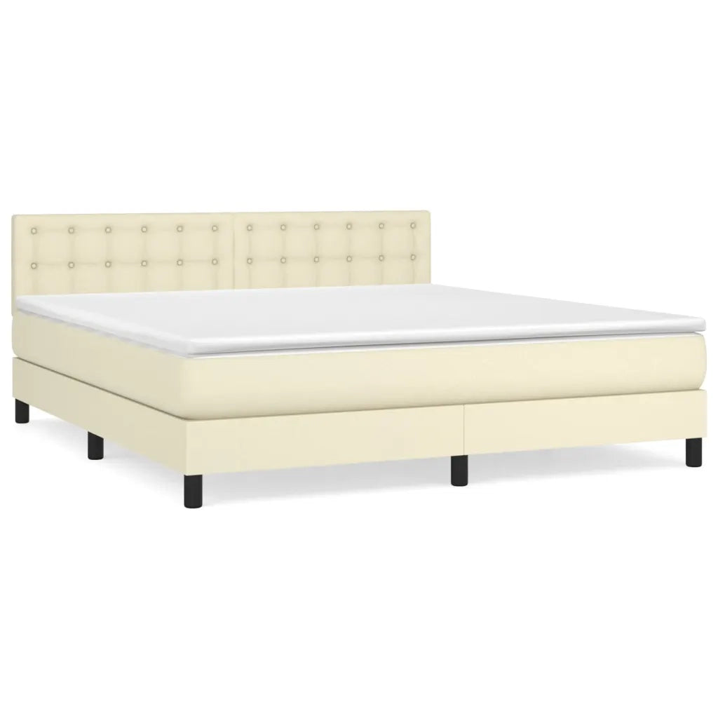 Giroletto a Molle con Materasso Crema 180x200 cm in Similpelle 3141139
