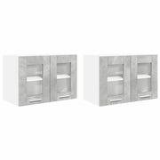 Armadio pensile | Mobile da Cucina con porta 2 pz Grigio cemento 60 x 31 x 40 cm