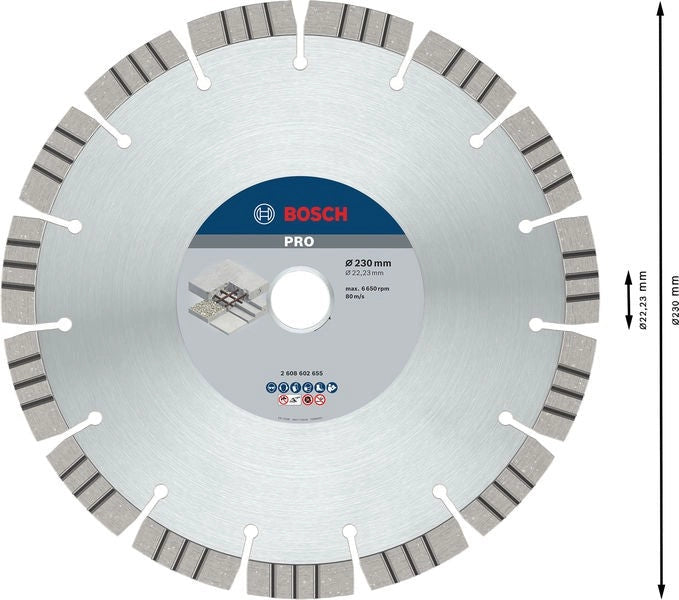 DISCO DIAMANTATO PRO CONCRETE BOSCH D.230mm 2608602655
