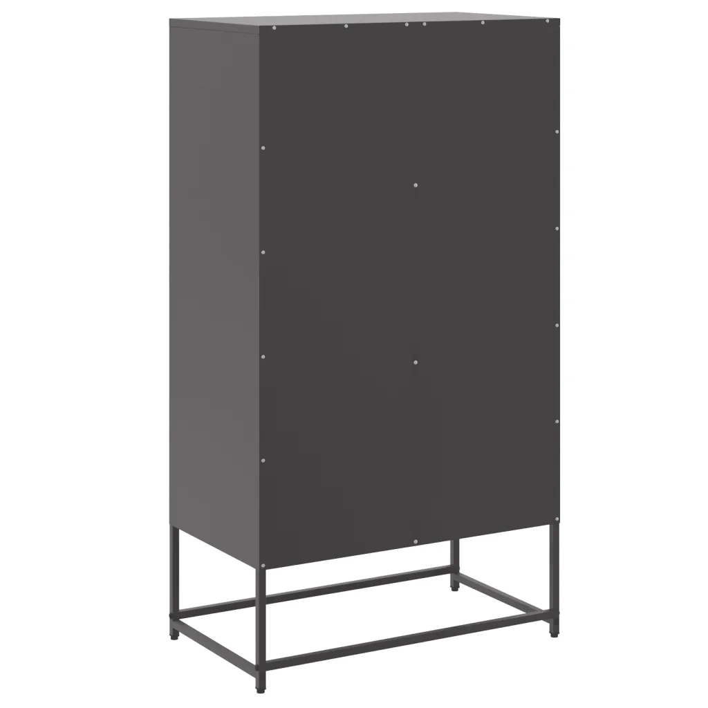 Credenza | Madia | Buffet da pranzo | Armadio da pranzo Nera 68,5x38,5x123,5 cm in Acciaio