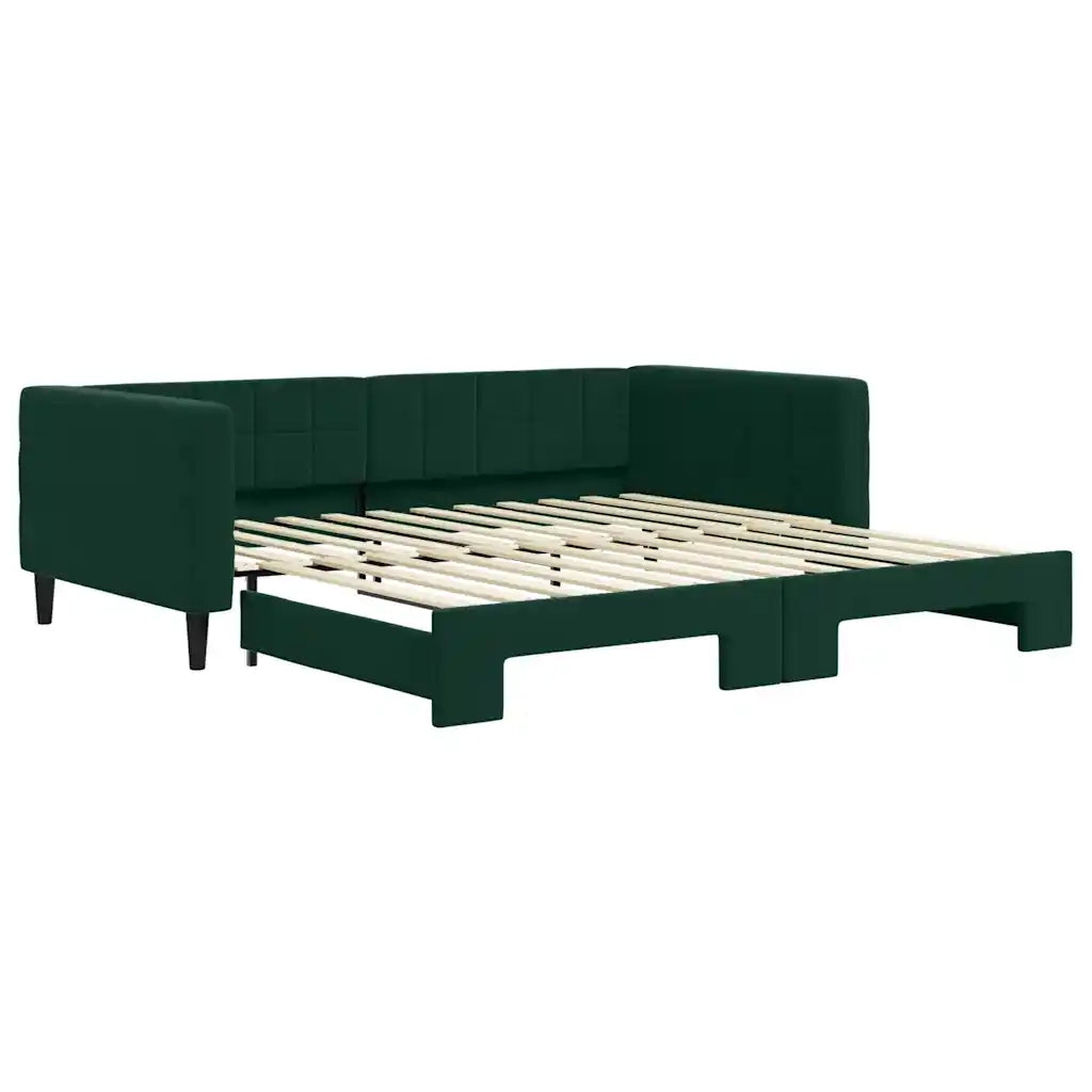 Divano letto | Sof¨¤ letto | Letto singolo Estraibile Verde Scuro 100x200cm Velluto