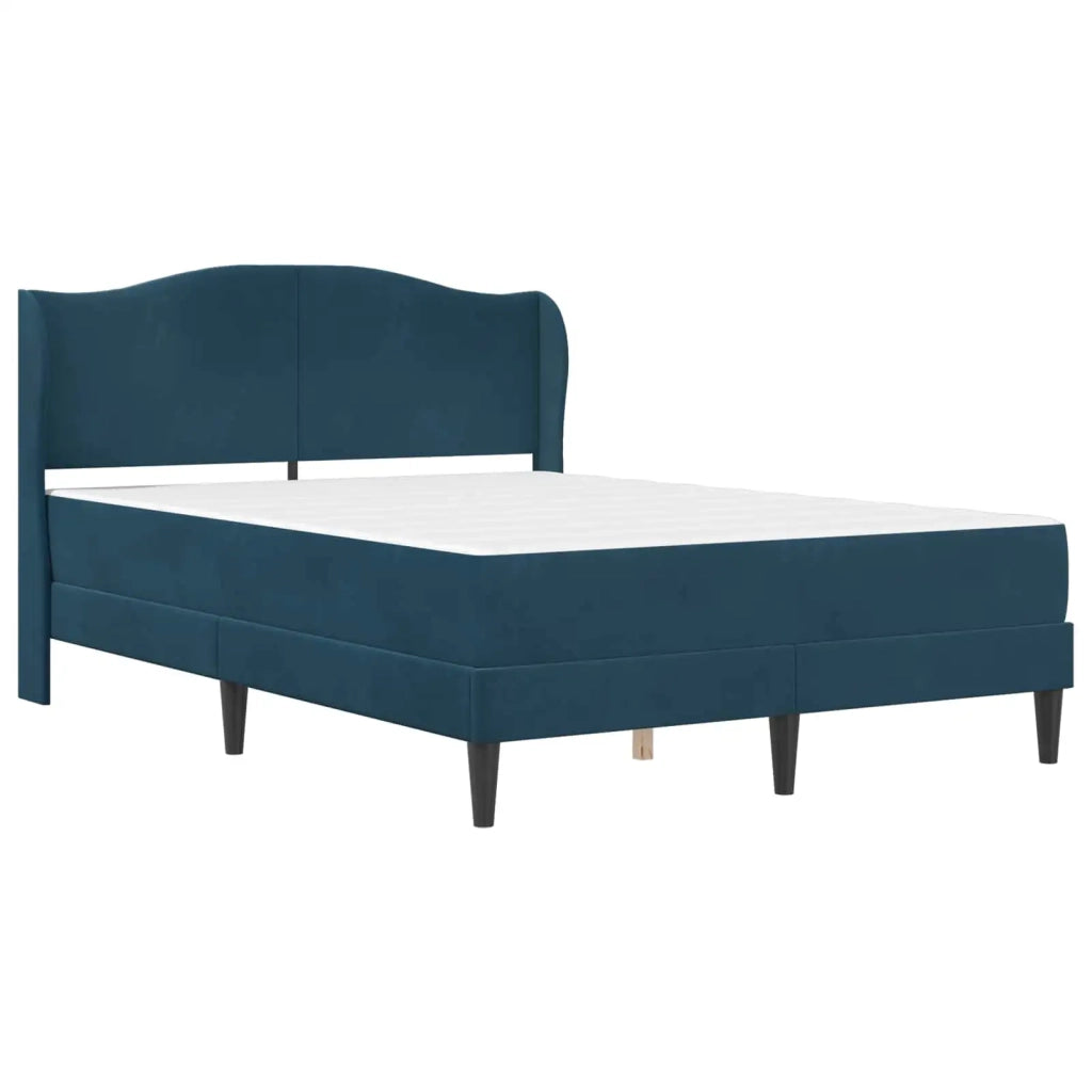 Struttura del letto con testiera Blu 160 x 200 cm Velluto
