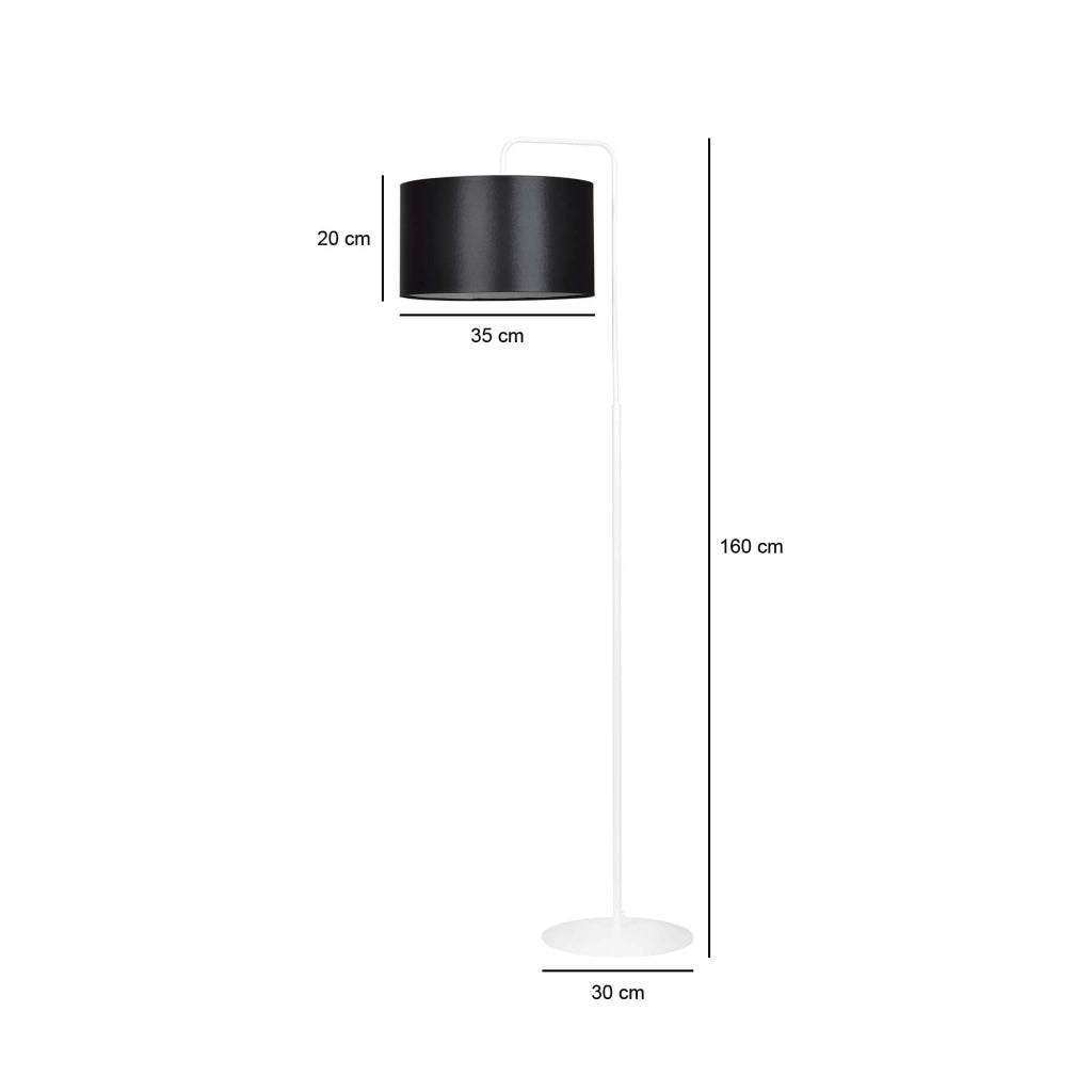 Lampada da terra Emibig Trapo LP1 E27 bianco/nero 150cm