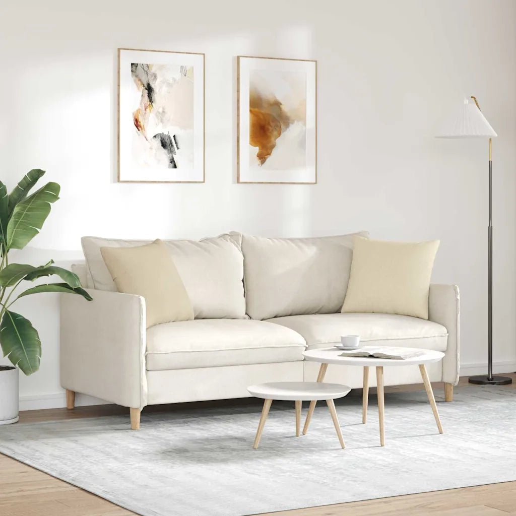 Cuscini da Divano 2 pz | Cuscini per sedie Crema 45 x 45 cm Tessuto