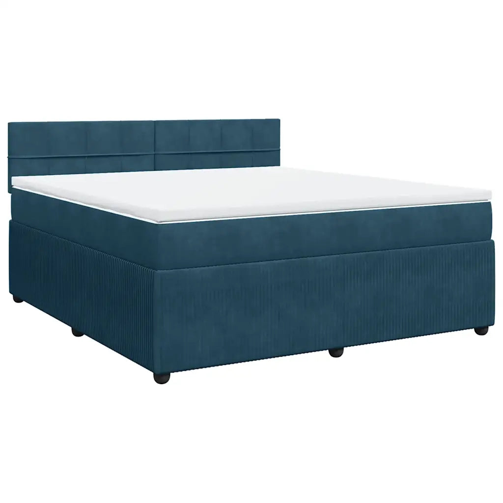 Giroletto a Molle con Materasso Blu 180x200 cm in Velluto 3287810