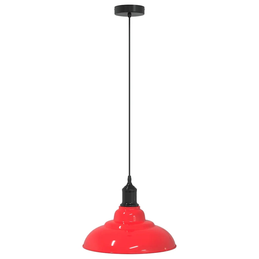 Lampada Sospensione Regolabile E27 Rosso Lucido ?31 cm Metallo CFW6064607