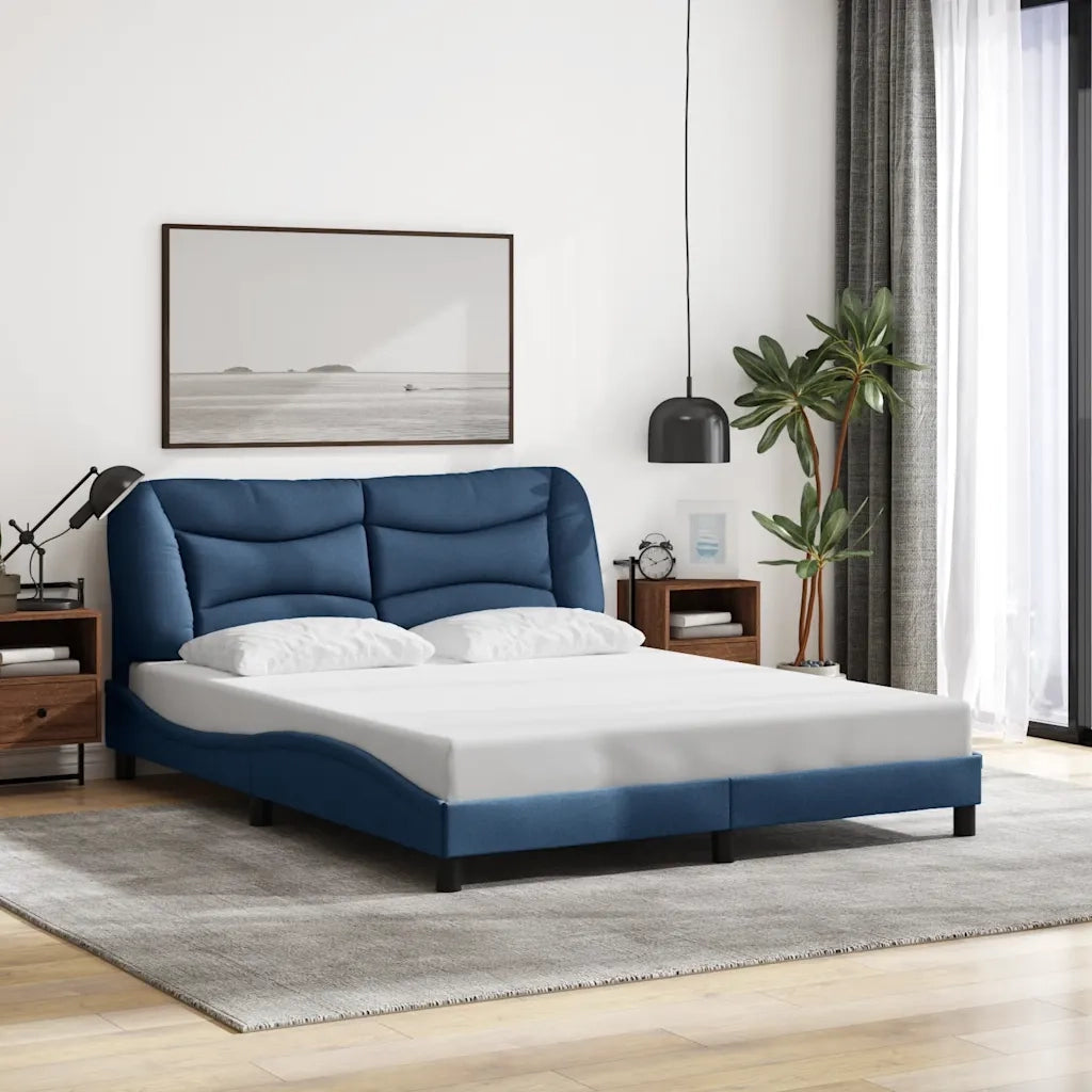 Giroletto senza Materasso Hvar Blu 160x200 cm in Tessuto 3207785