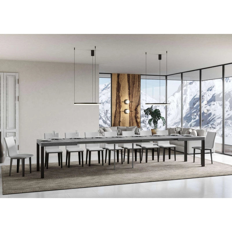 Tavolo allungabile 200/460x90 cm Everyday telaio Antracite - Cemento