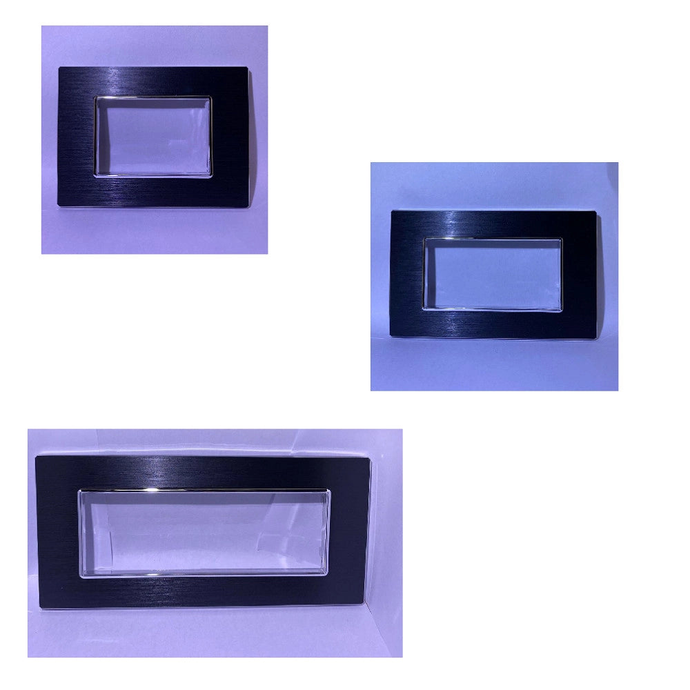 Trade Shop - Placca Luxury 3 4 6m In Metallo Nero Satinato Compatibile Con Bticino Axolute -