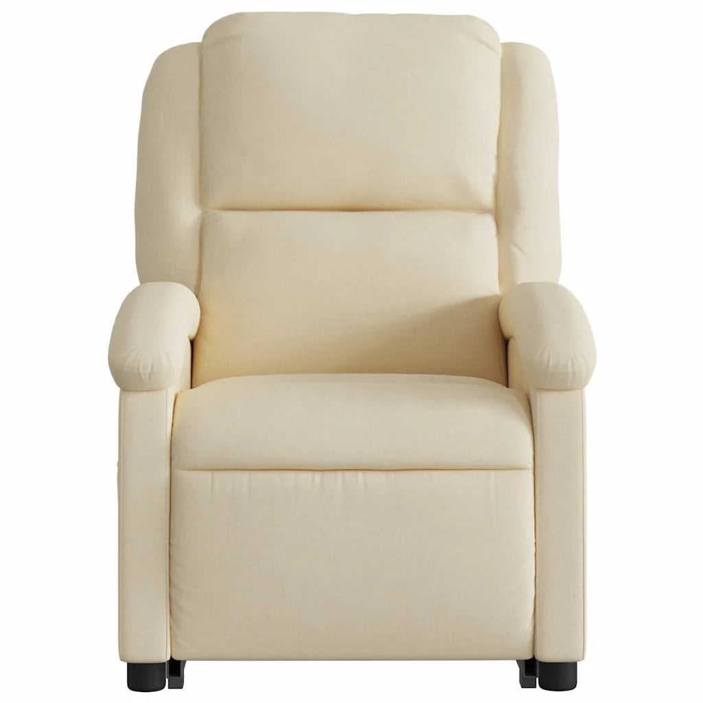 Poltrona Alzapersona Reclinabile Elettrica Crema in Tessuto 3204197