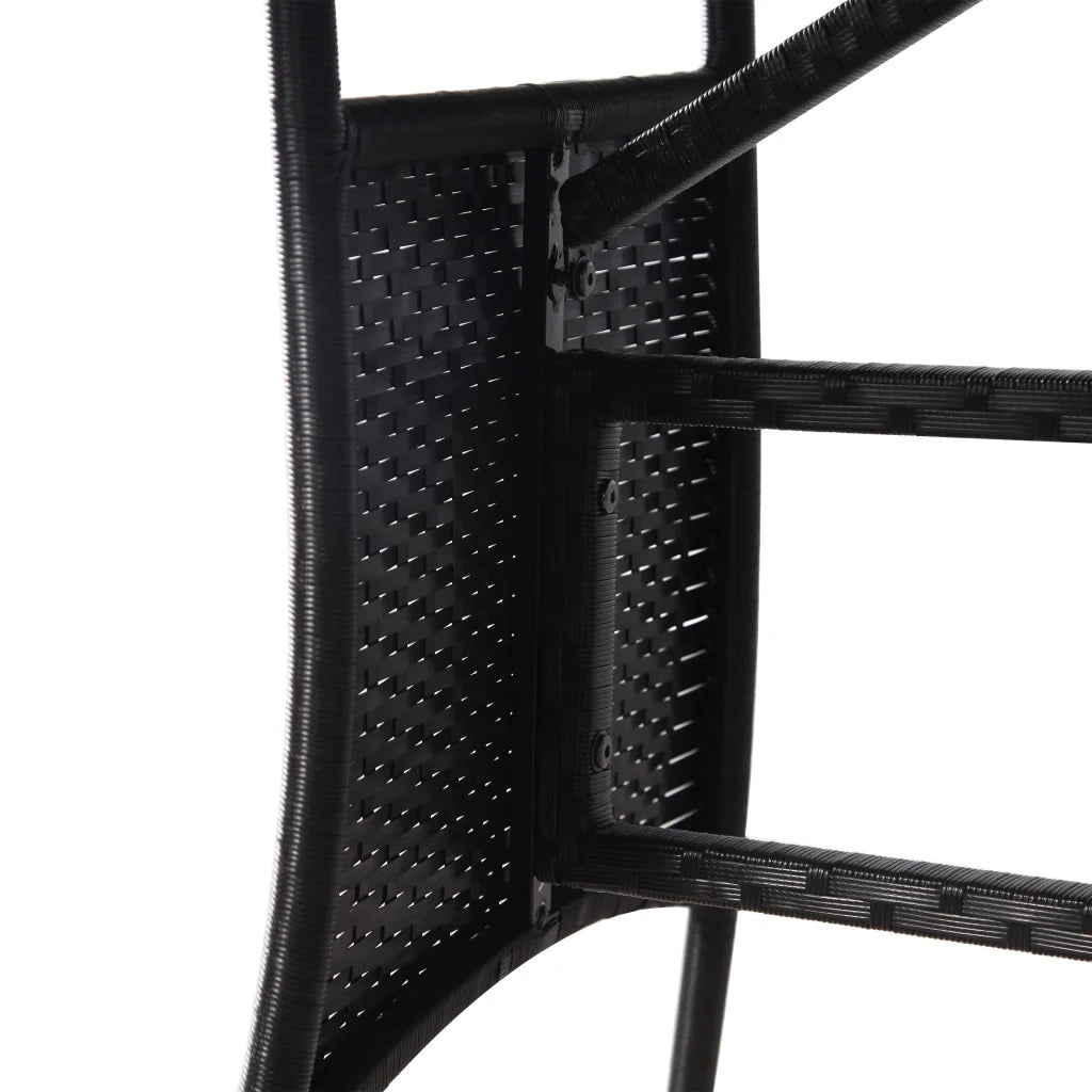 vidaXL Tavolo da Giardino Nero 80x80x74 cm in Polyrattan