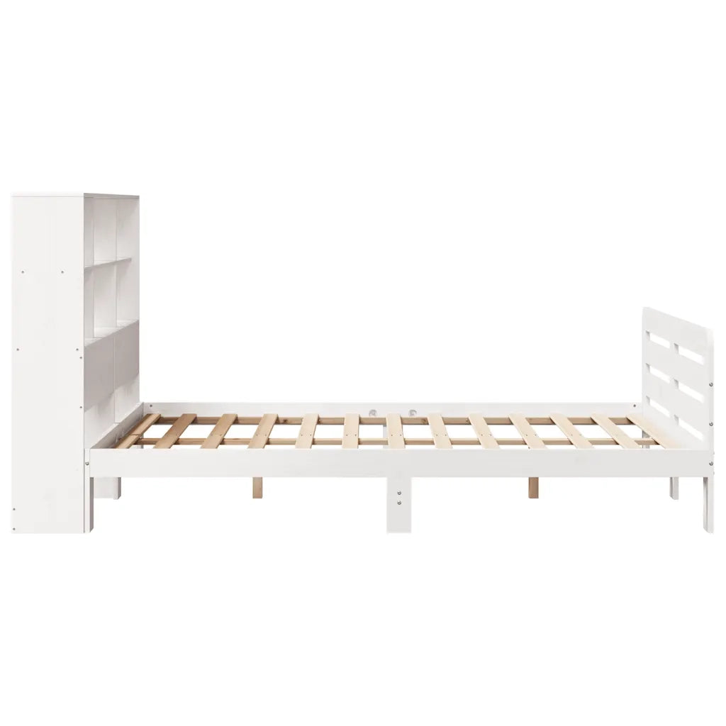 Letto senza Materasso Bianco 140x190 cm Legno Massello di Pino