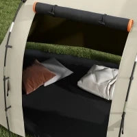 Tenda da Campeggio 4-5 Persone con Copertura Oscurante, Impermeabile con Borsa di Trasporto, Kaki