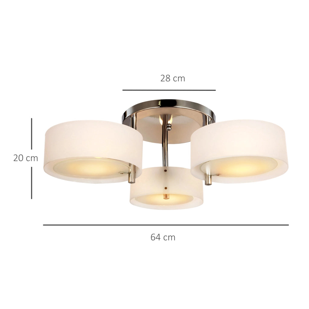 Lampadario a Sospensione E27 ¨C Xylo ¨C Paralume Acrilico Bianco per Soggiorno Camera Cucina