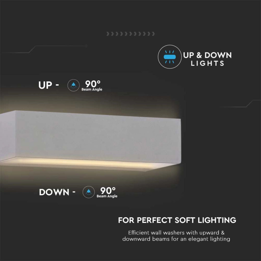 Lampada LED da Muro Rettangolare 9W Doppio Fascio Luminoso Colore Grigio 3000K IP65