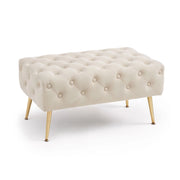 Panca imbottita in velluto trapuntato 80 cm MADRID Beige