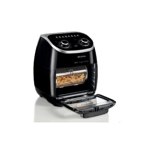 Ariete 4619 airy fryer oven - friggitrice ad aria e forno elettrico con girarrosto - cestello rotante - essiccatore - 2000 watt - 11 litri - nero