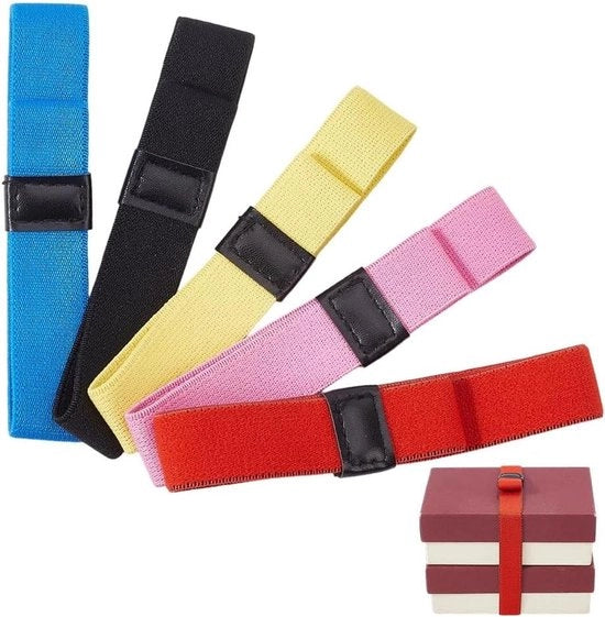 Cinture per contenitore a bento 5 pezzi - Cinture per contenitore alimentare in 5 colori - Fissaggio alimentare regolabile per la pianificazione dei pasti - Cinture di sostituzione per contenitore per uso domestico, scolastico, ufficio e viaggio.