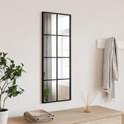 Specchio da Parete-Specchio a Muro-Specchio Decorativo Nero 30x80 cm Rettangolare in Ferro