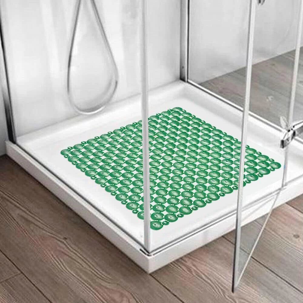 Tappeto Doccia Vasca Ventose Antiscivolo Tappetino Bagno Pvc 53x53 cm Antimuffa Verde