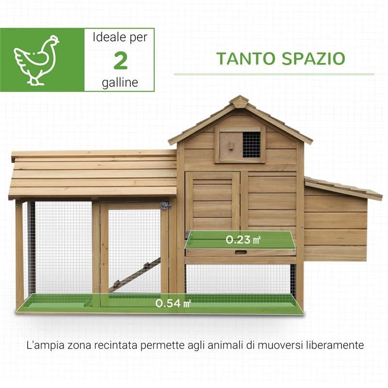 POLLAIO PREFABBRICATO IN LEGNO PER 2 GALLINE PER GIARDINO