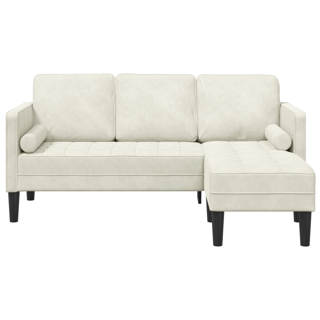 Divano angolare Crema 173x131x67 cm Velveteen