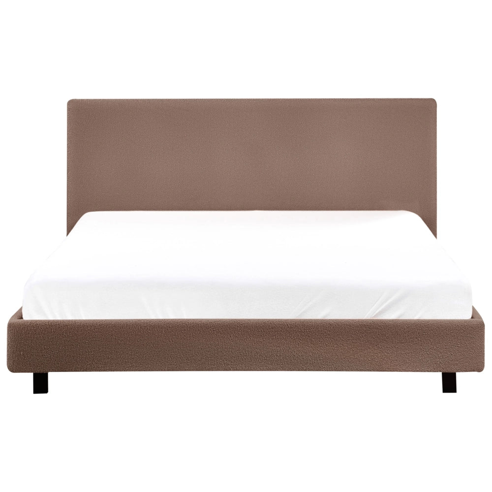 Letto matrimoniale ad acqua in bouclé marrone 160 x 200 cm poggiatesta Design moderno