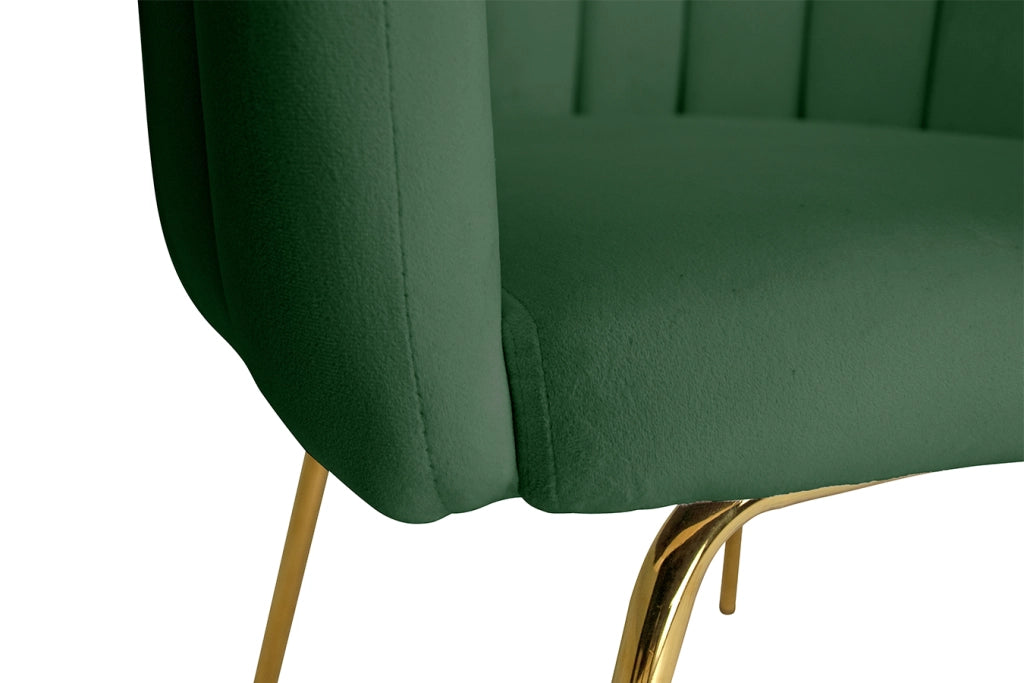 Poltrona conchiglia in velluto verde scuro poltroncina vintage – Perla - SDPL30PEPD