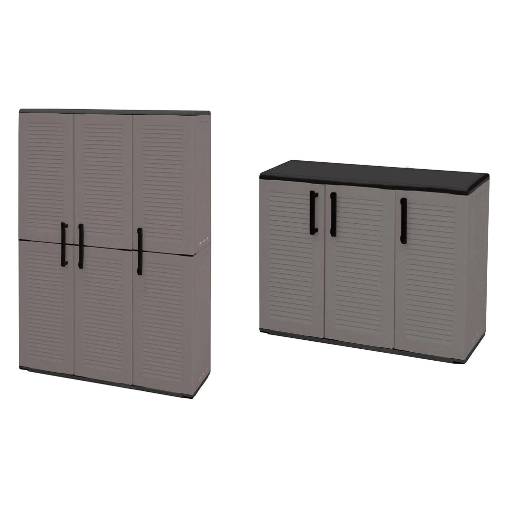 Orvinio, set Armadi da Esterno 4 Ripiani Made in Italy, Grigio