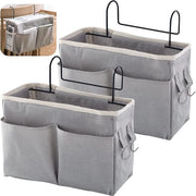 Set di cassetti notturni da 2 - Organizzatore di cassetti da appendere - con grappolo metallico - Grigio