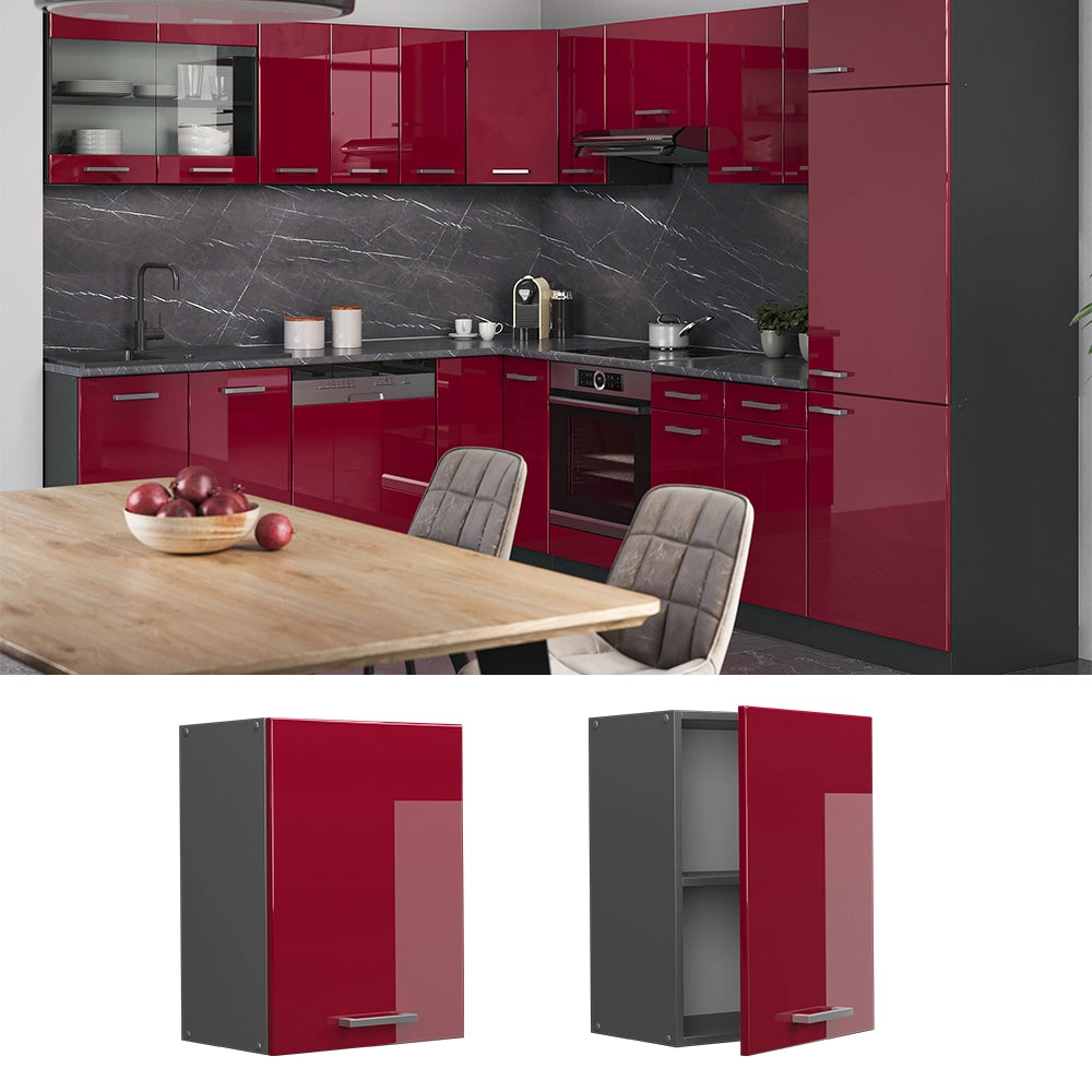 Vicco Pensile da cucina Rosso lucido 45 cm