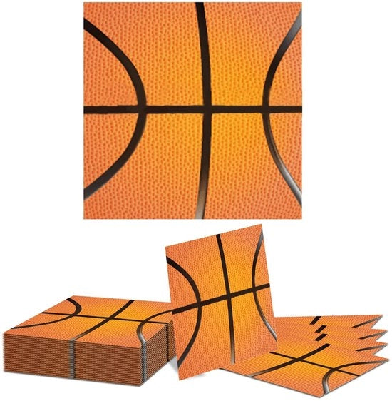 Serviette da basket 20 pezzi - Serviette in carta - Disegno da basket - Decorazioni da festa - Accessori da festa sportiva - 13 x 13 pollici
