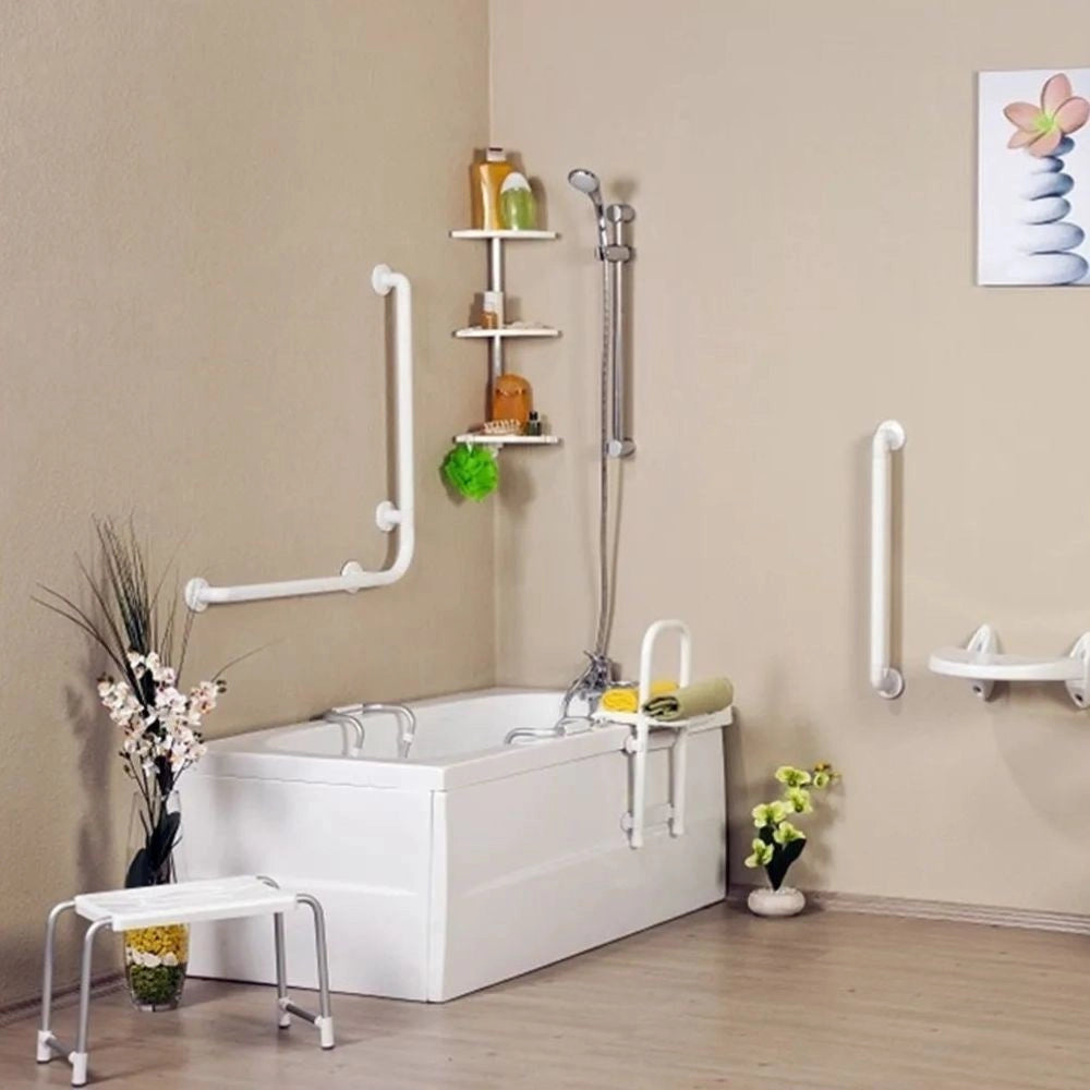 Sedile Pieghevole a Muro per Disabili Bianco  35x25 cm