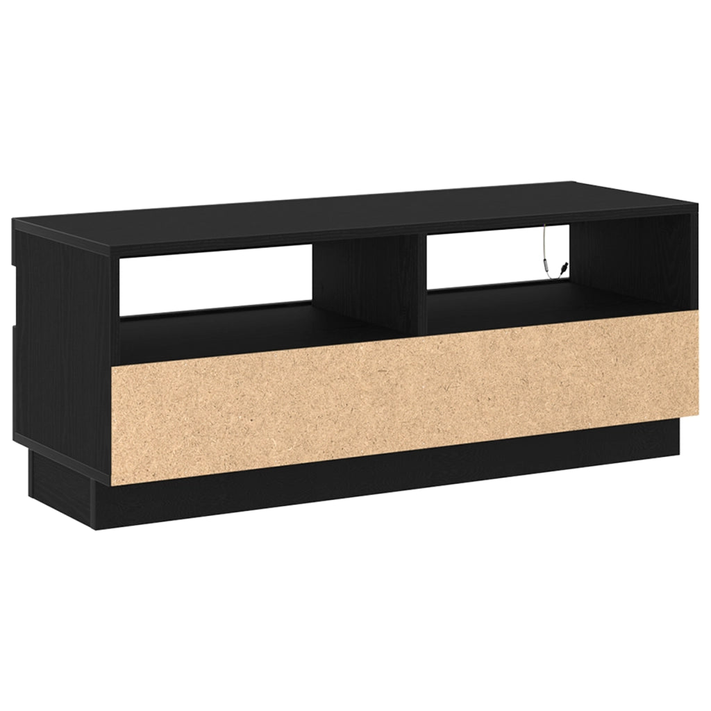 Mobile TV  con luci LED Rovere Nero 100x35x40 cm in legno ingegnerizzato