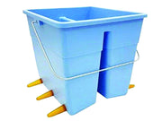 SECCHIO POPPATOIO OVINI CON 6 TETTARELLE E 6 VALVOLE ALLUMINIO  lt.11 colore azzurro