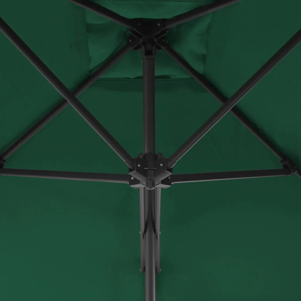 Ombrellone da esterno con palo in acciaio 250 x 250 cm verde 02_0008188